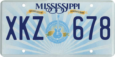 MS license plate XKZ678