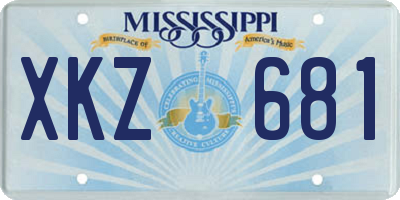MS license plate XKZ681