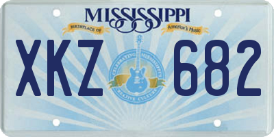 MS license plate XKZ682
