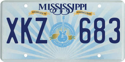 MS license plate XKZ683