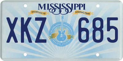 MS license plate XKZ685