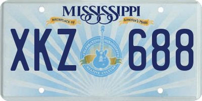 MS license plate XKZ688