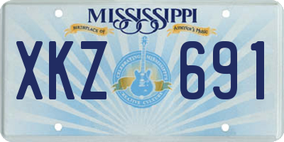 MS license plate XKZ691