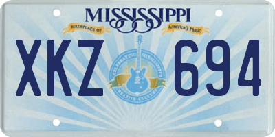 MS license plate XKZ694