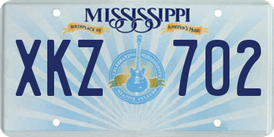 MS license plate XKZ702