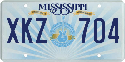 MS license plate XKZ704
