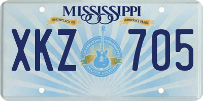 MS license plate XKZ705