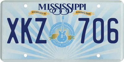 MS license plate XKZ706