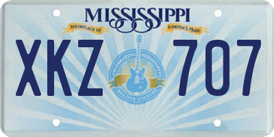 MS license plate XKZ707