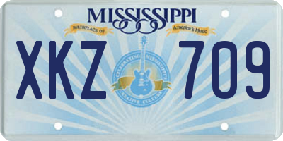 MS license plate XKZ709
