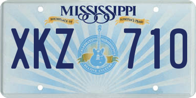 MS license plate XKZ710