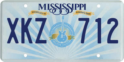 MS license plate XKZ712