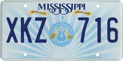 MS license plate XKZ716
