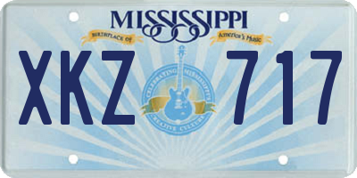 MS license plate XKZ717