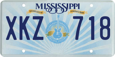 MS license plate XKZ718