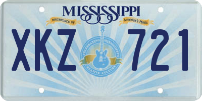 MS license plate XKZ721
