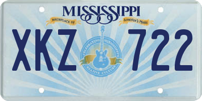 MS license plate XKZ722