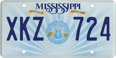 MS license plate XKZ724
