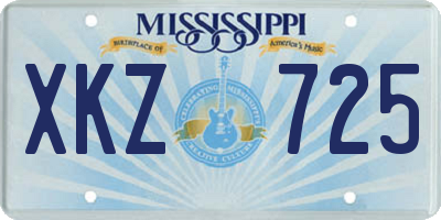 MS license plate XKZ725