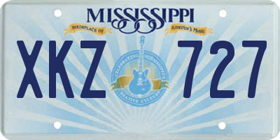 MS license plate XKZ727