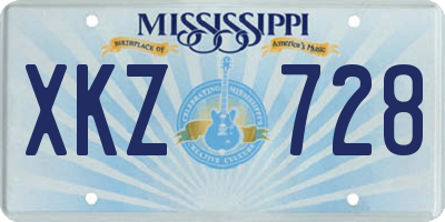 MS license plate XKZ728