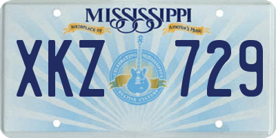 MS license plate XKZ729