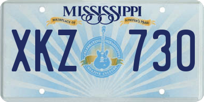 MS license plate XKZ730
