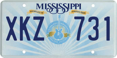 MS license plate XKZ731