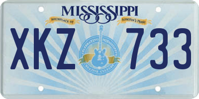 MS license plate XKZ733