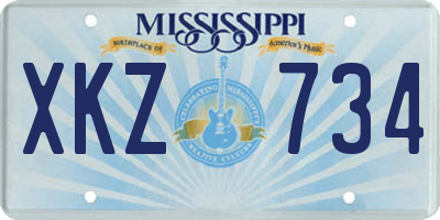 MS license plate XKZ734