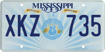 MS license plate XKZ735