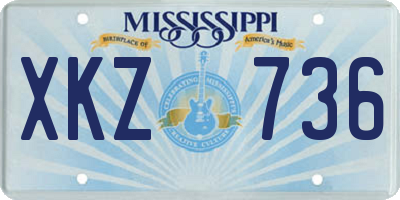 MS license plate XKZ736