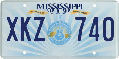 MS license plate XKZ740