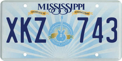 MS license plate XKZ743