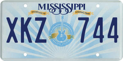 MS license plate XKZ744