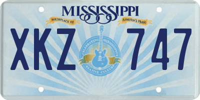 MS license plate XKZ747