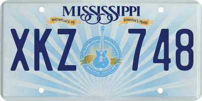 MS license plate XKZ748