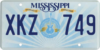 MS license plate XKZ749