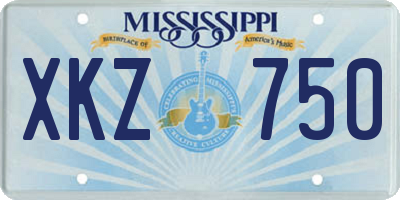 MS license plate XKZ750
