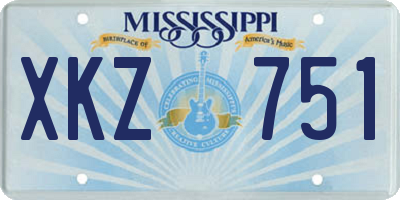 MS license plate XKZ751