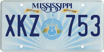 MS license plate XKZ753