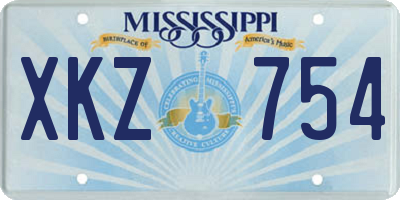 MS license plate XKZ754