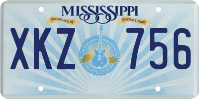 MS license plate XKZ756