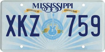 MS license plate XKZ759