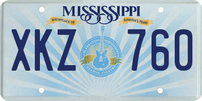 MS license plate XKZ760