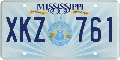 MS license plate XKZ761