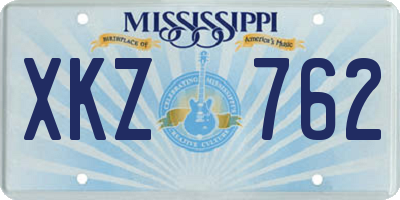 MS license plate XKZ762