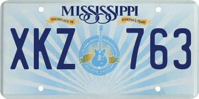 MS license plate XKZ763