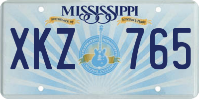 MS license plate XKZ765