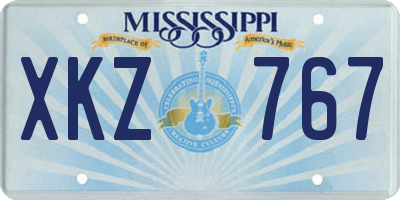 MS license plate XKZ767